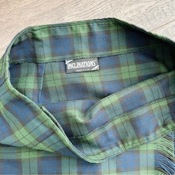 Vintage 90s Plaid Fringe Wrap Skirt A-Line - Picture 7 of 7